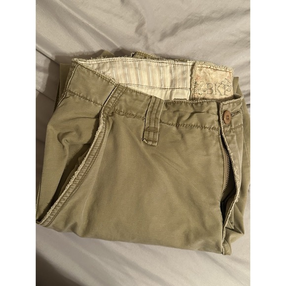 BKE Mens Khaki Chino Pants Tan Straight Leg Cotton Casual Trousers 32R - Picture 16 of 16